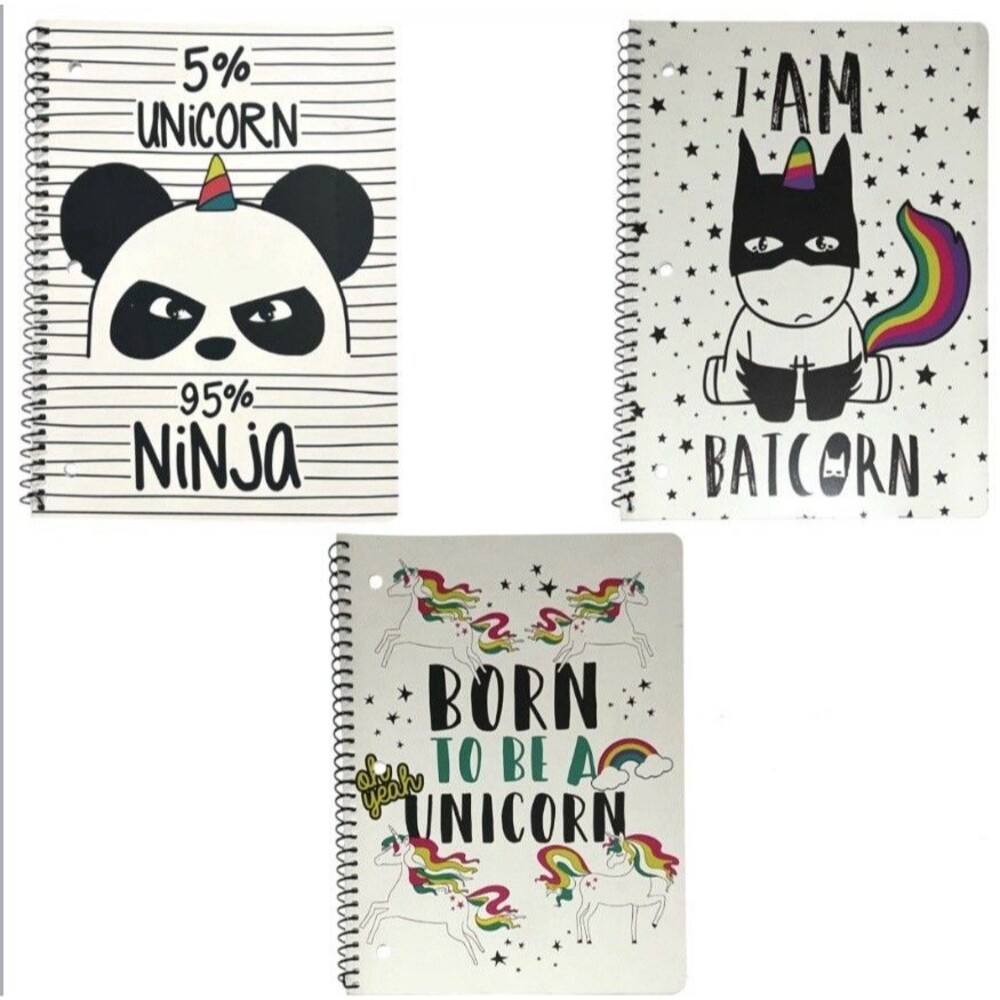 3x Markings by C.R. Gibson 1 Subject Wide Ruled Notebook 70 Pages Each